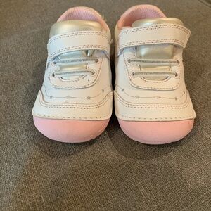 Stride Rite Pink and Silver Baby Shoes